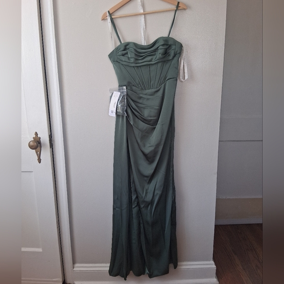 Azazie Dresses & Skirts - Azazie Amyra Eucalyptus Green Corset Gown Dress